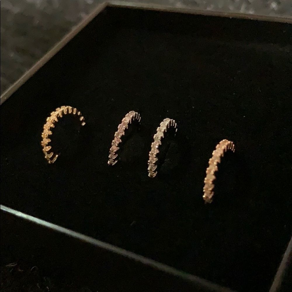 Set Of 4 Sparkly Nose Hoops 4 Different Colors
